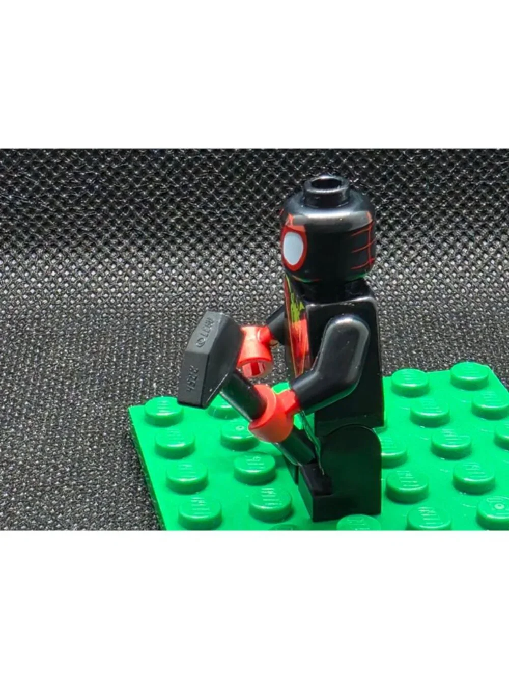 LEGO Marvel Spider-Verse: Miles Morales Minifigure w/ Hammer Black Red NEW
